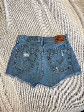 Levi's Light Wash Distressed Denim Cutoff Shorts